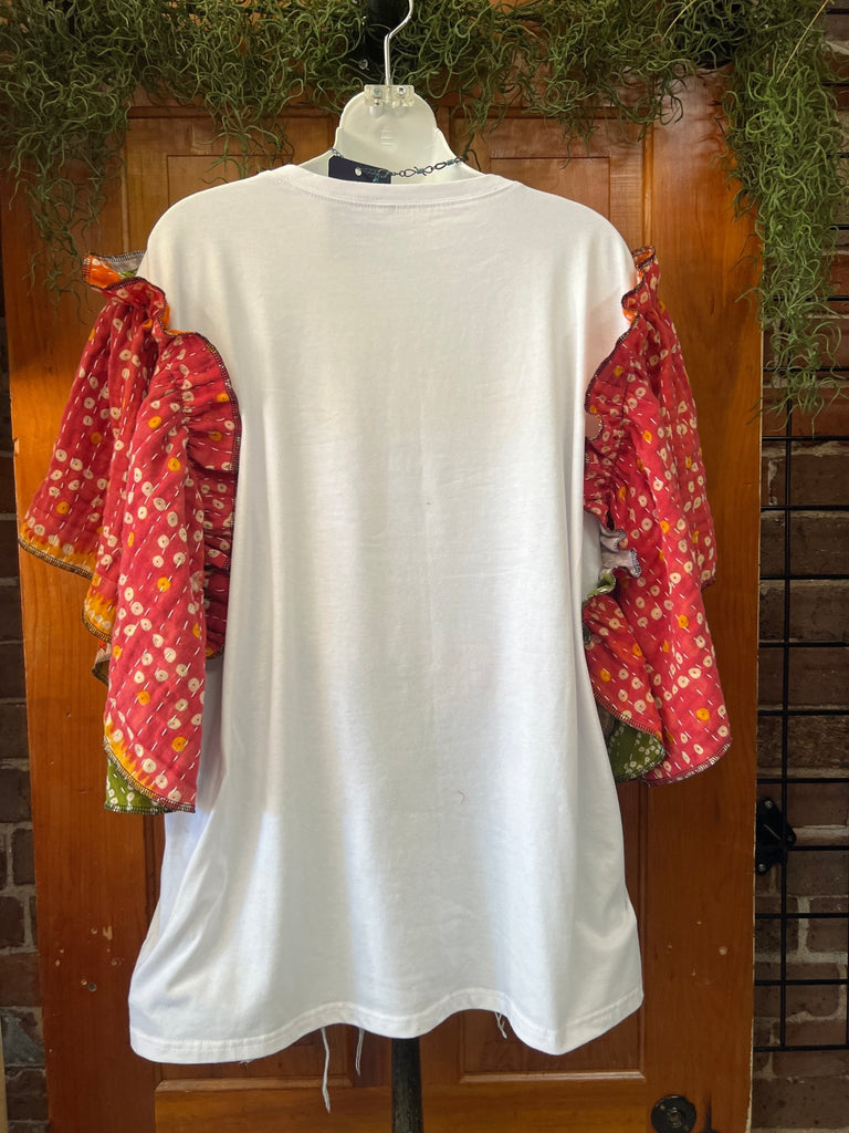 New Kids on the Block butterfly sleeves kantha tee - Main Street Threads