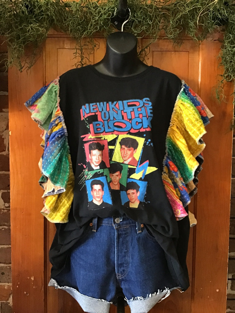 New Kids on the Block ruffle sleeves kantha tee - Main Street Threads