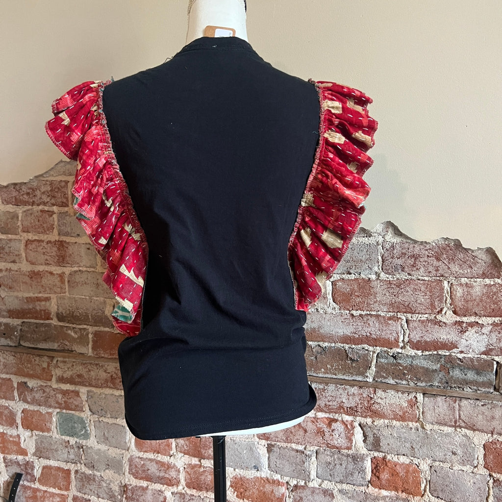 Nirvana Concert Kantha ruffle sleeves festival tee - Main Street Threads