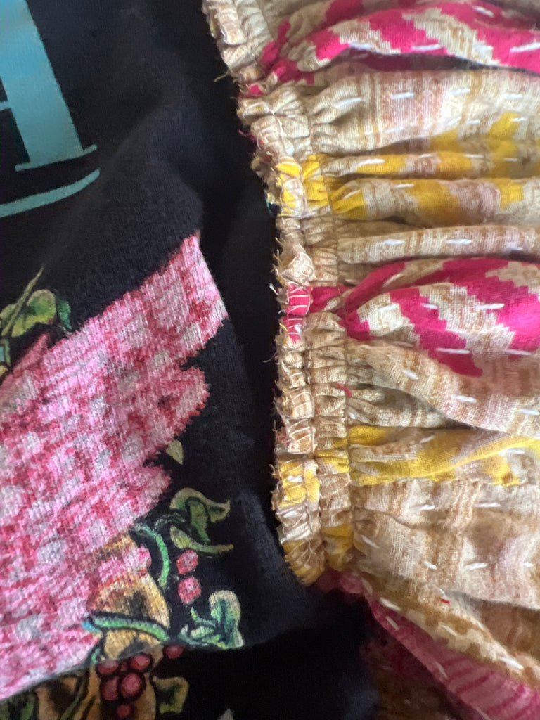 Nirvana Concert Kantha ruffle sleeves festival tee - Main Street Threads