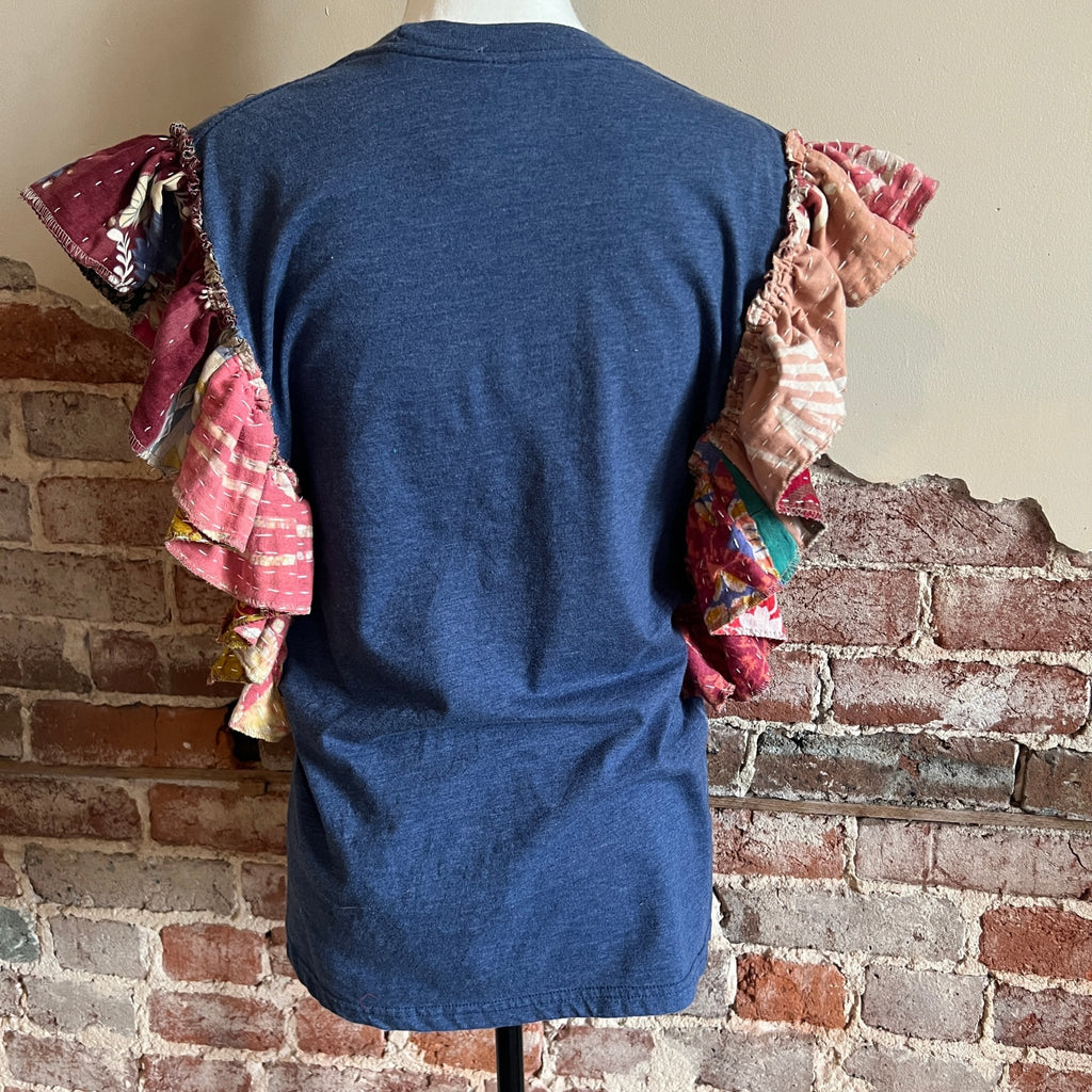 Nirvana Concert Kantha ruffle sleeves festival tee - Main Street Threads