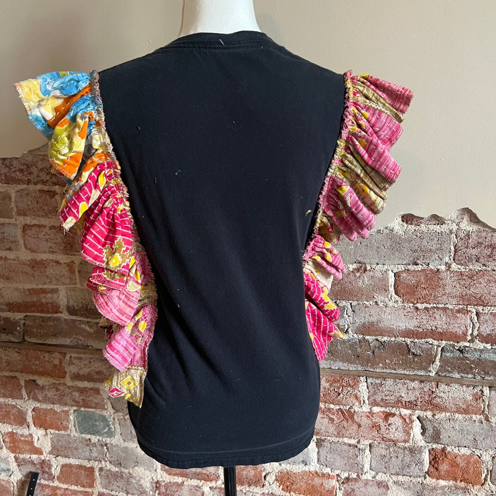 Nirvana Concert Kantha ruffle sleeves festival tee - Main Street Threads
