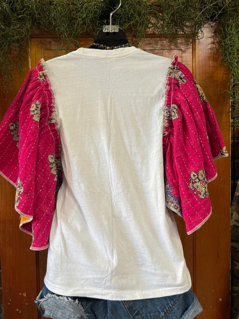 Nirvana live ‘93 butterfly sleeves kantha tee - Main Street Threads
