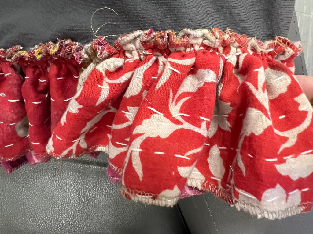 Nirvana upcycled Kantha ruffle sleeve festival tee - Main Street Threads