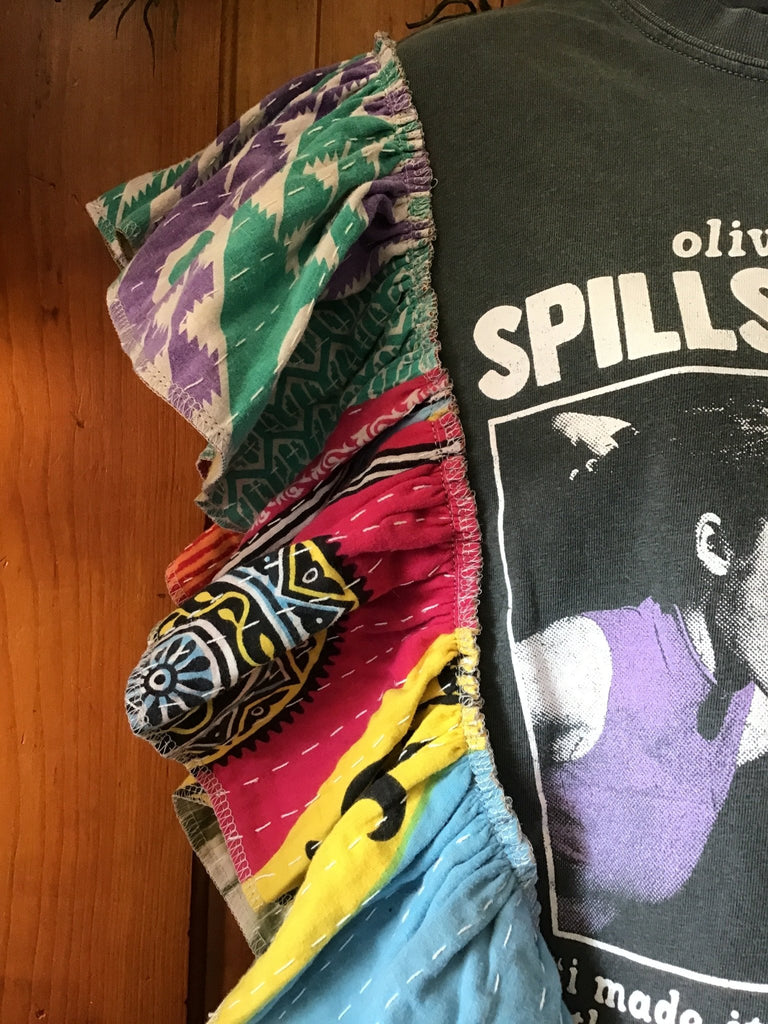Olivia Rodrigo ruffle sleeves kantha tee - Main Street Threads