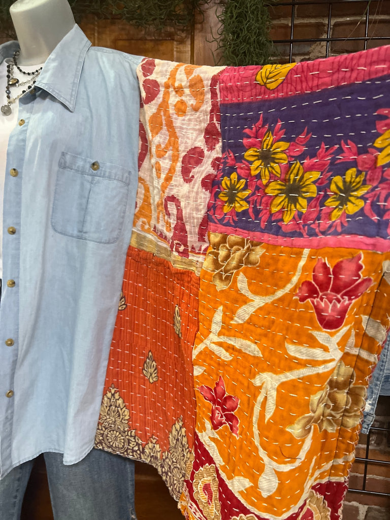 Orvis Denim & kantha kimono - Main Street Threads