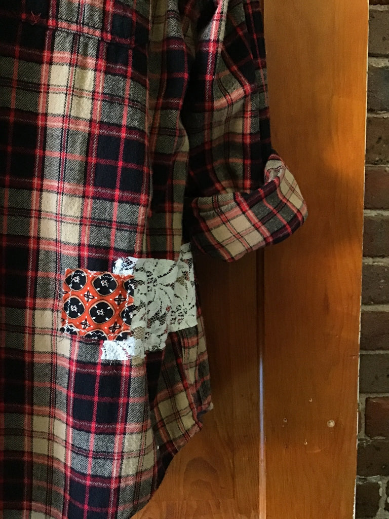 Patchwork Cross Upcycled Plaid Flannel - Main Street Threads