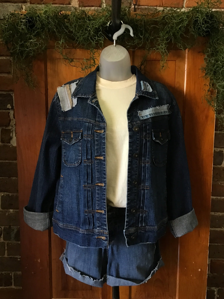 Patchwork Upcycled Denim jacket - Main Street Threads