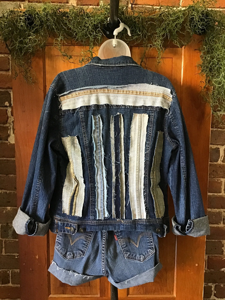 Patchwork Upcycled Denim jacket - Main Street Threads