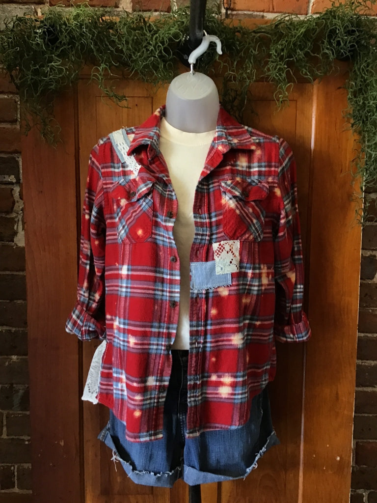 Patchwork Upcycled Plaid Flannel - Main Street Threads