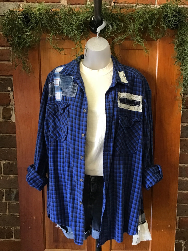 Patchwork Upcycled Plaid Flannel - Main Street Threads