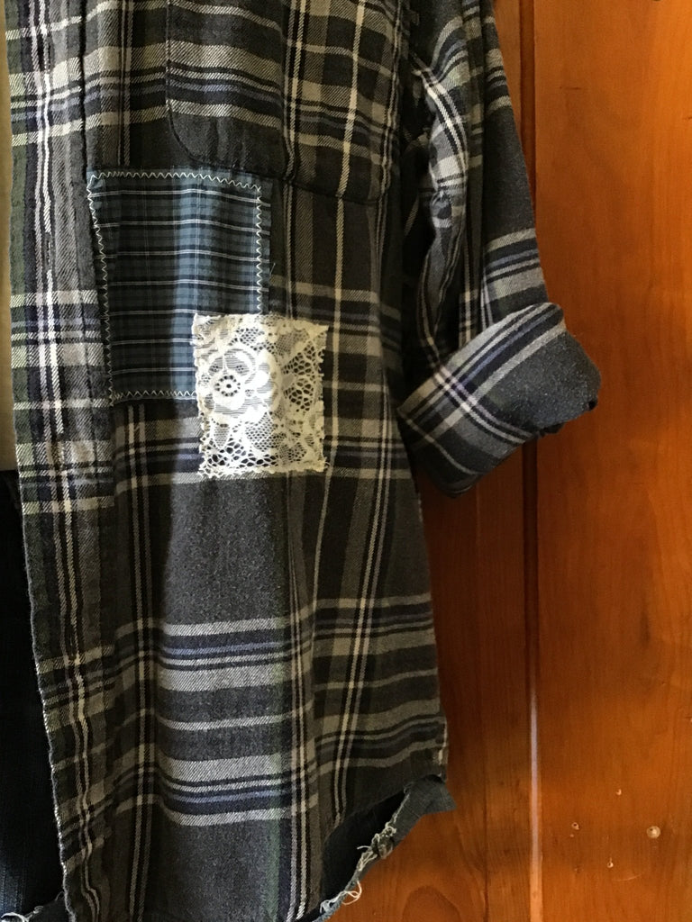 Patchwork Upcycled Plaid Flannel - Main Street Threads
