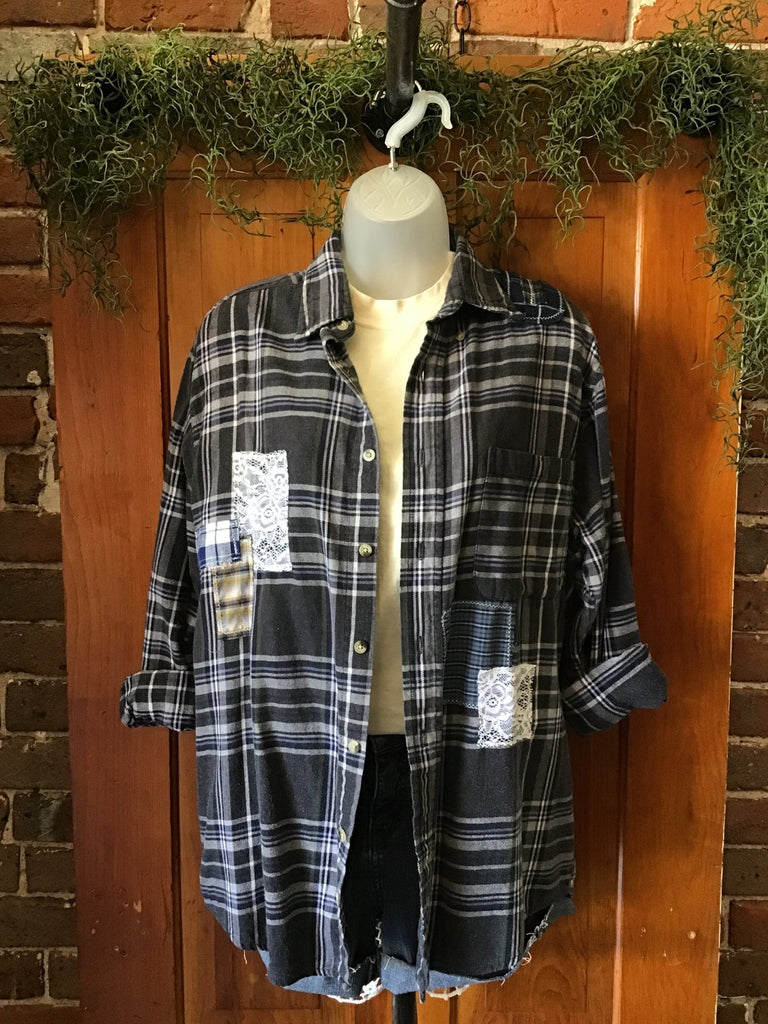 Patchwork Upcycled Plaid Flannel - Main Street Threads