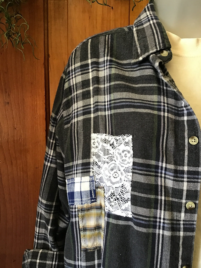 Patchwork Upcycled Plaid Flannel - Main Street Threads