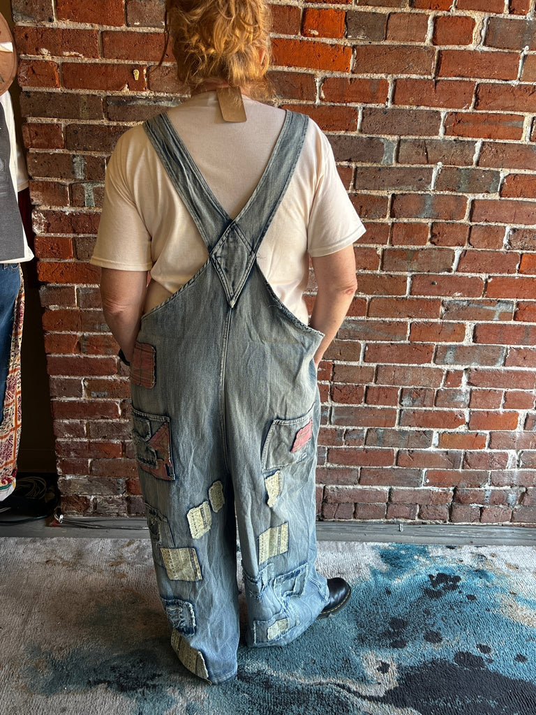 Patchy vintage washed denim overalls - Main Street Threads