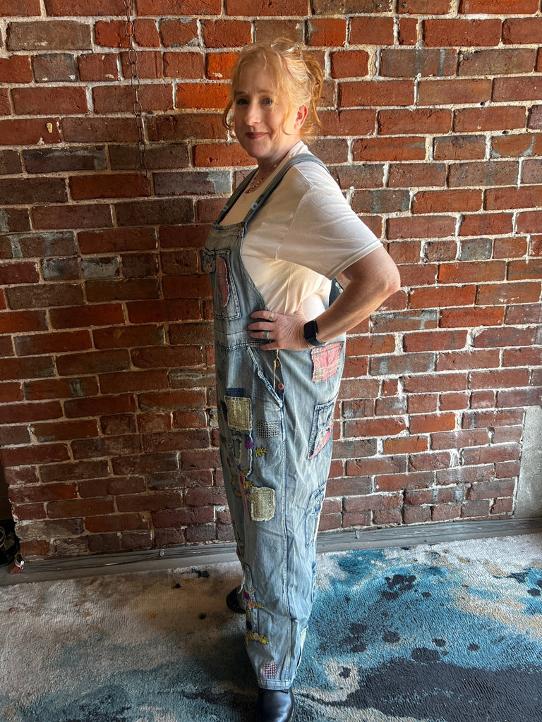 Patchy vintage washed denim overalls - Main Street Threads