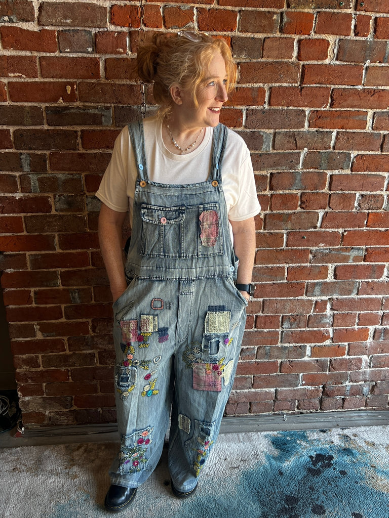 Patchy vintage washed denim overalls - Main Street Threads