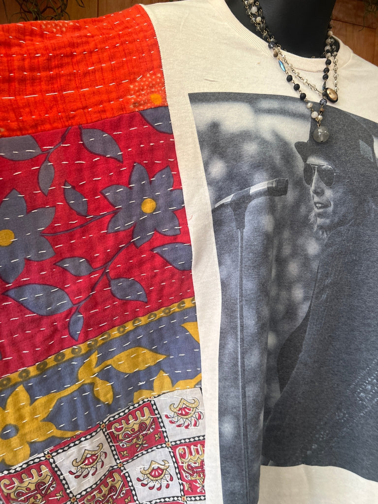Petty multi - pattern kantha poncho - Main Street Threads