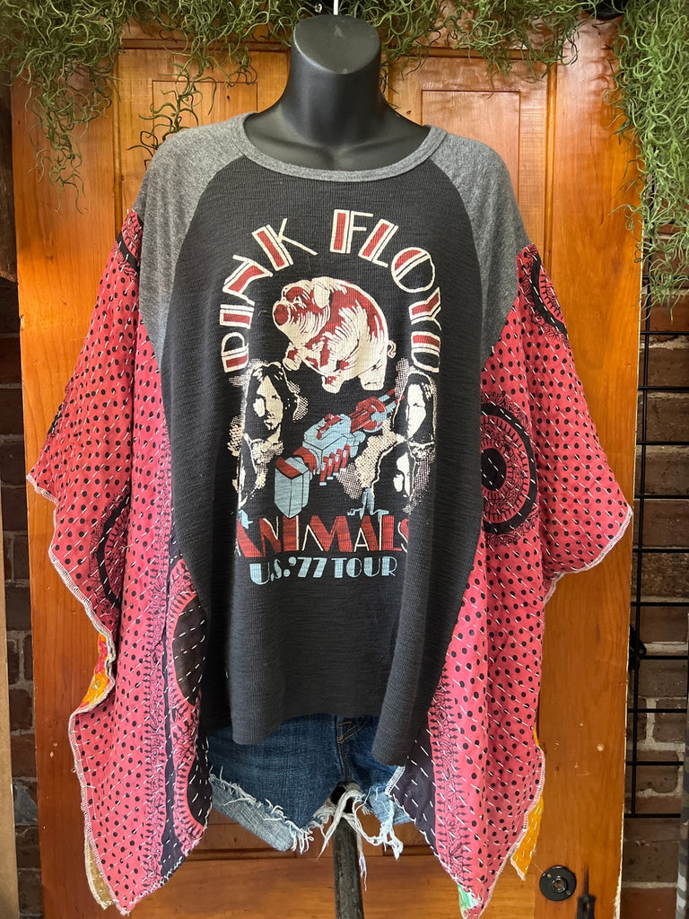 Pink Floyd ANIMALS kantha poncho - Main Street Threads