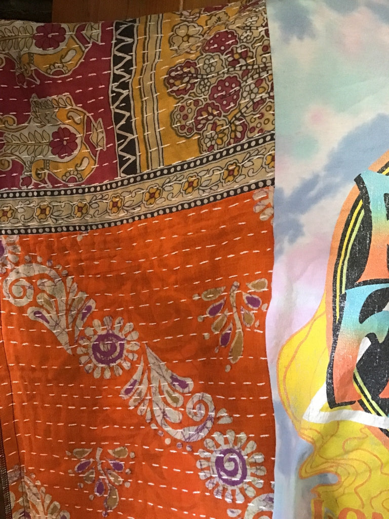 Pink Floyd “London 1973” kantha poncho - Main Street Threads
