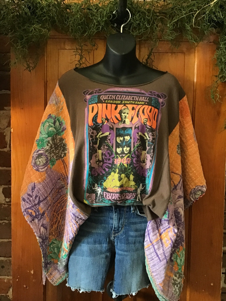 Pink Floyd “Queen Elizabeth Hall” kantha poncho - Main Street Threads