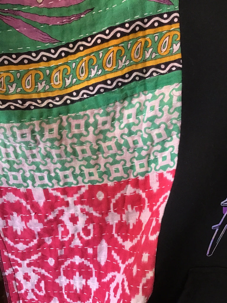 Pink hoodie kantha poncho - Main Street Threads
