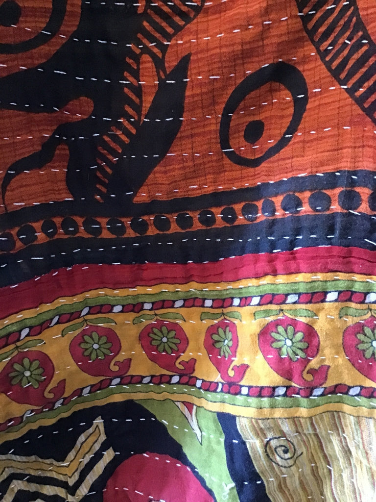Playlist Cassette Tapes kantha poncho - Main Street Threads