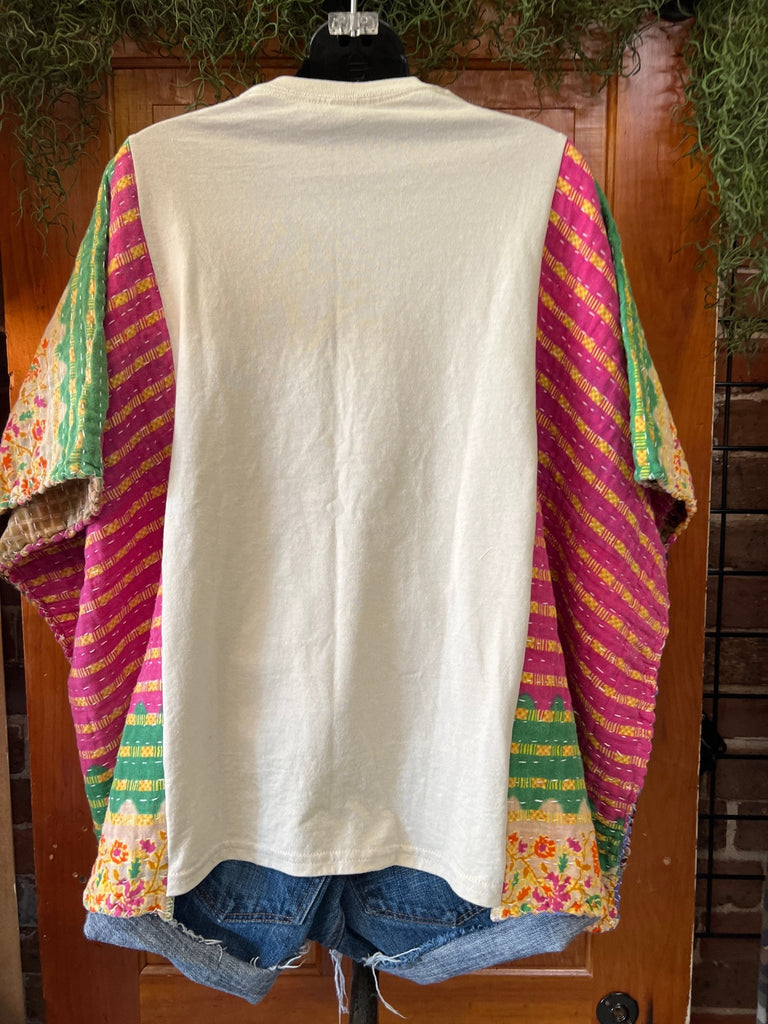 Playlist on cream kantha poncho - Main Street Threads