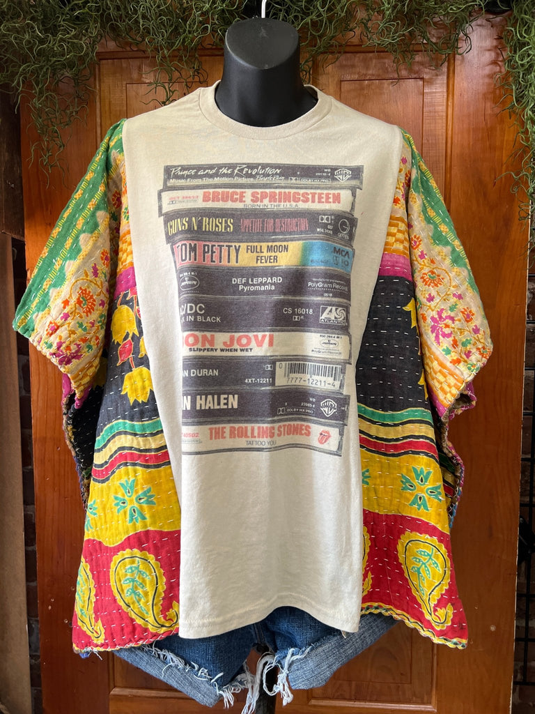 Playlist on cream kantha poncho - Main Street Threads