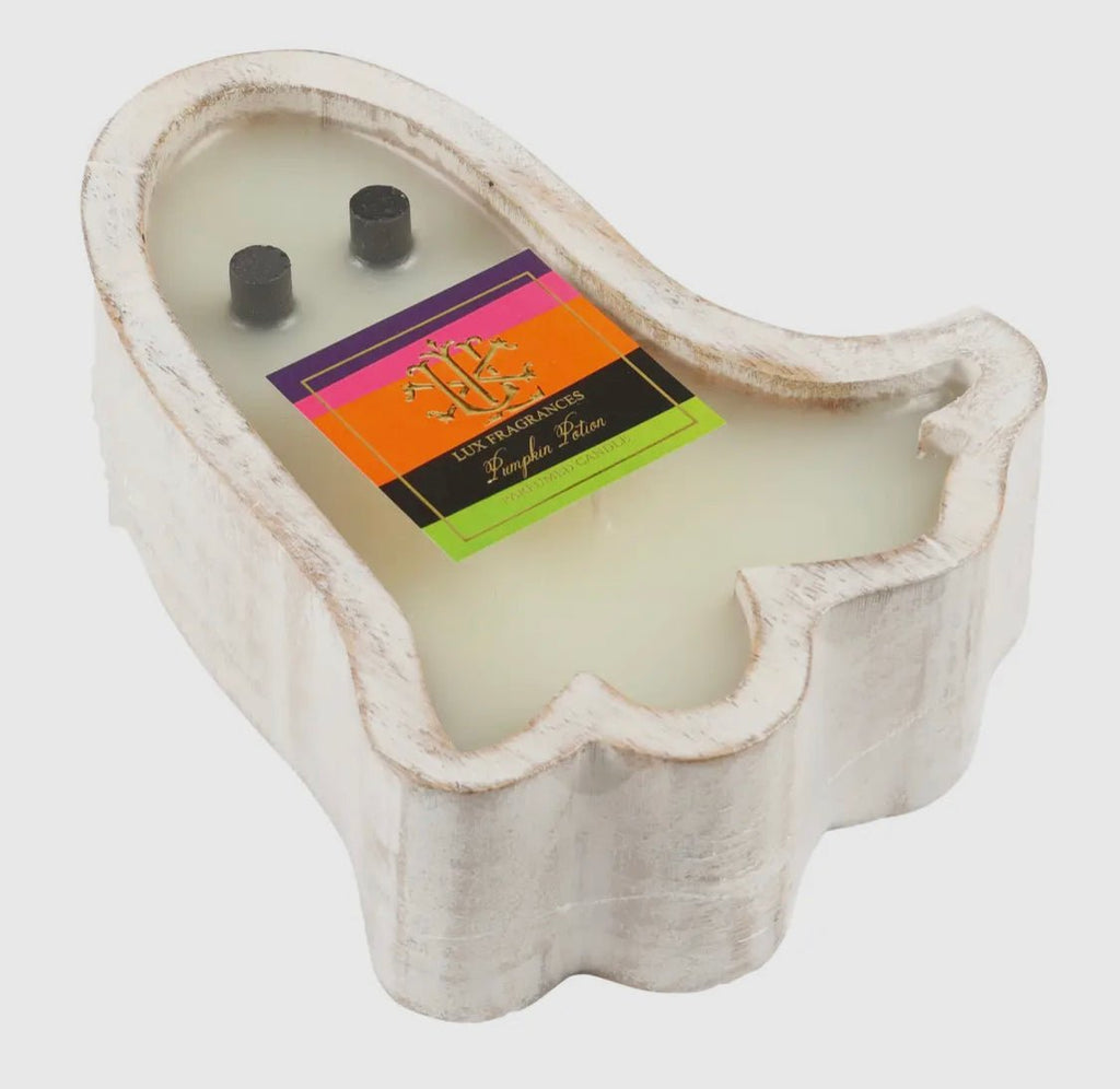 Pumpkin Potion 2 wick candle in a ghost bowl - Main Street Threads
