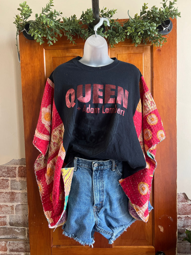 Queen w/ Adam Lambert kantha poncho - Main Street Threads