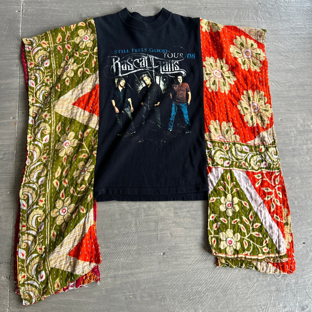 Rascal Flatts upcycled kantha poncho - Main Street Threads