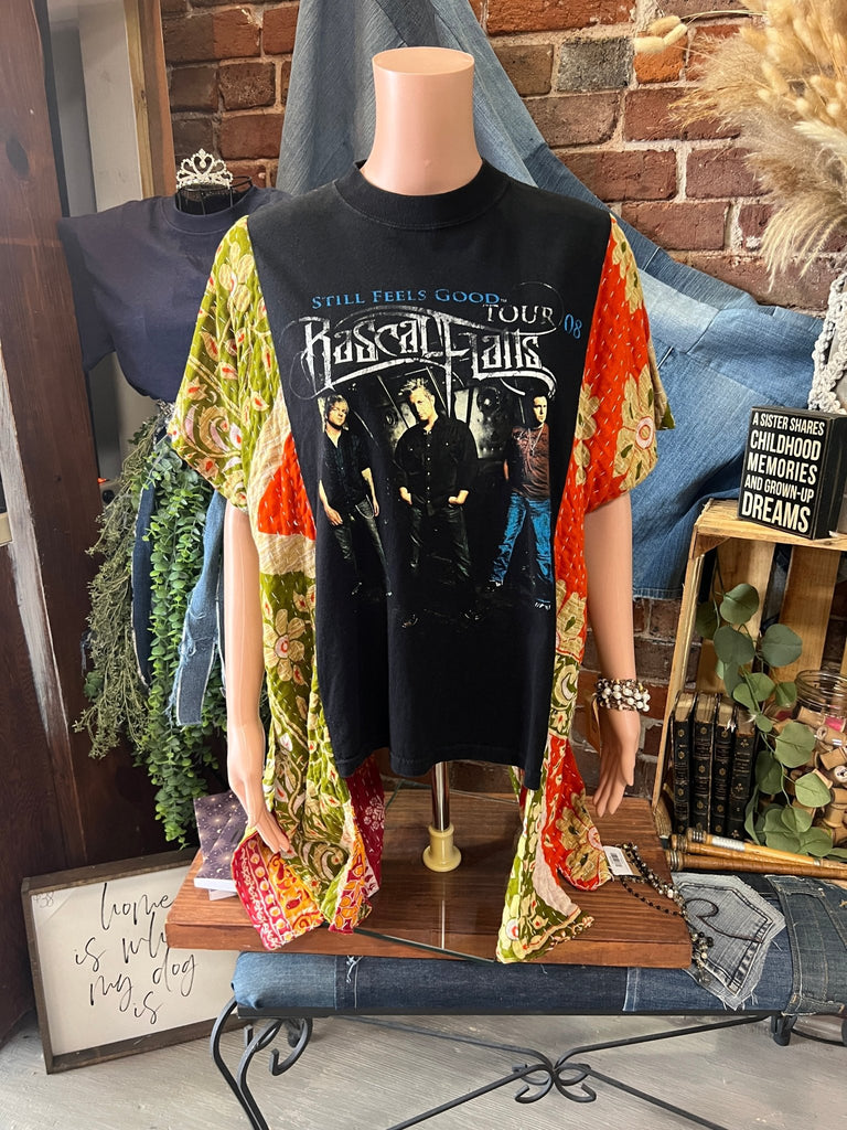 Rascal Flatts upcycled kantha poncho - Main Street Threads