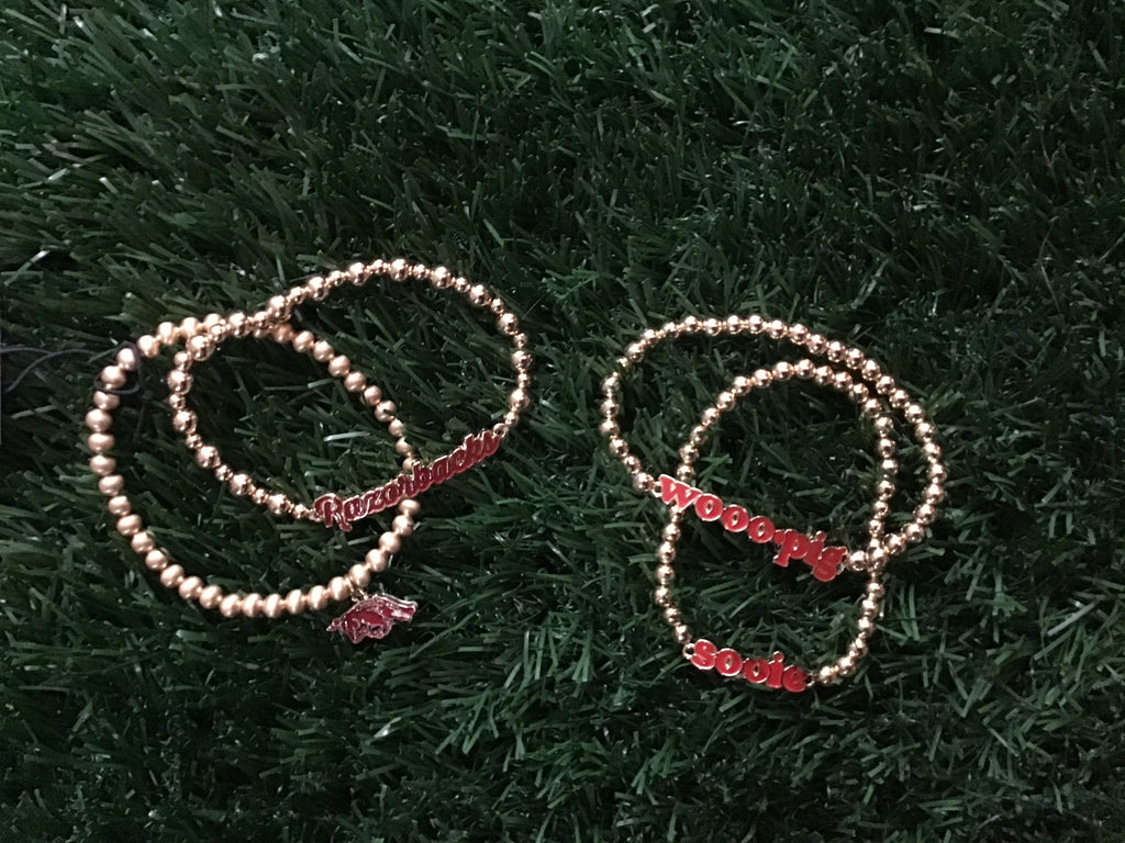 Razorback Bead Ball stretch bracelet - Main Street Threads