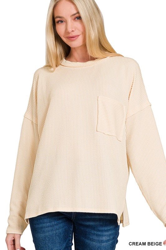 Ribbed long sleeve top - Main Street Threads
