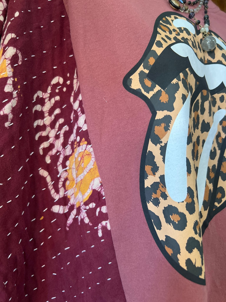 Rolling Stones Leopard kantha poncho - Main Street Threads