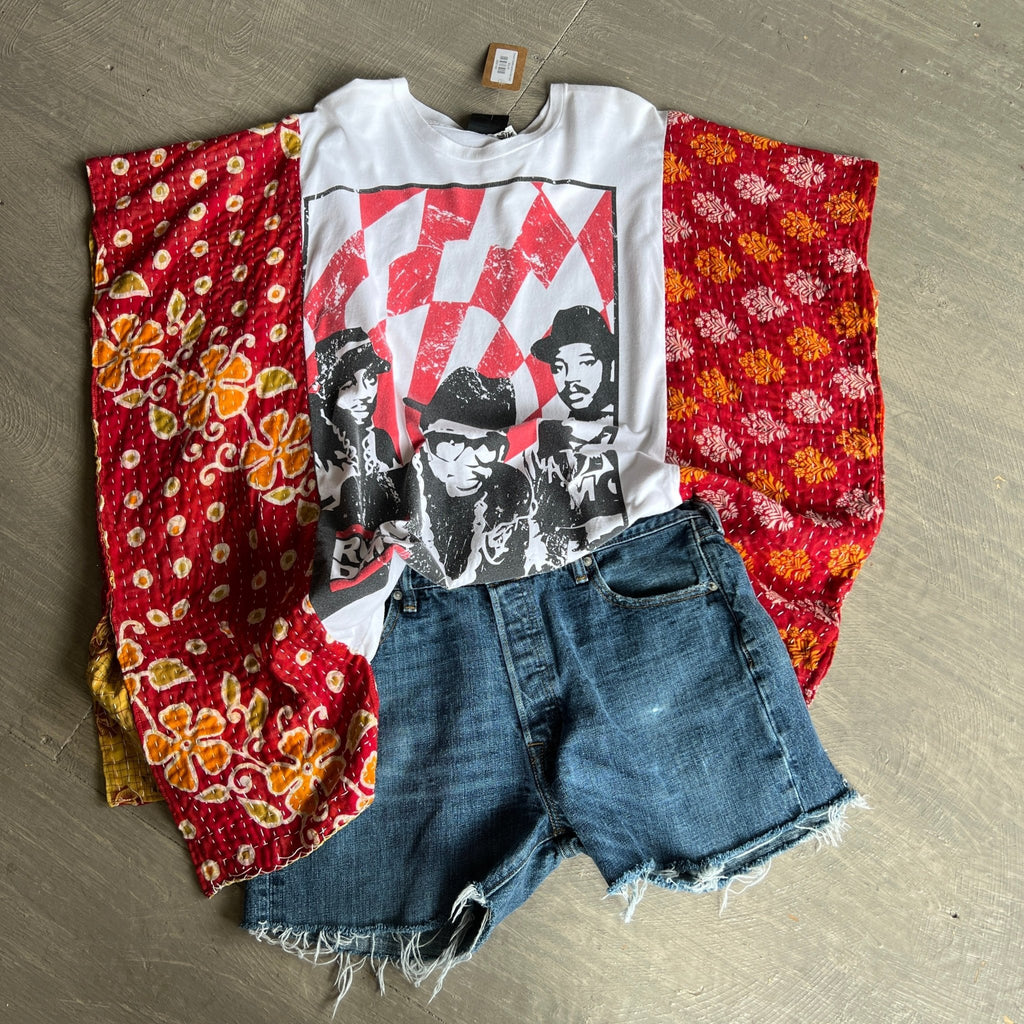 Run DMC upcycled kantha poncho - Main Street Threads