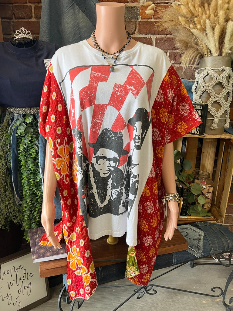 Run DMC upcycled kantha poncho - Main Street Threads