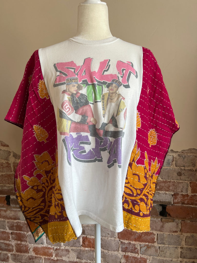 Salt N Peppa Kantha poncho - Main Street Threads