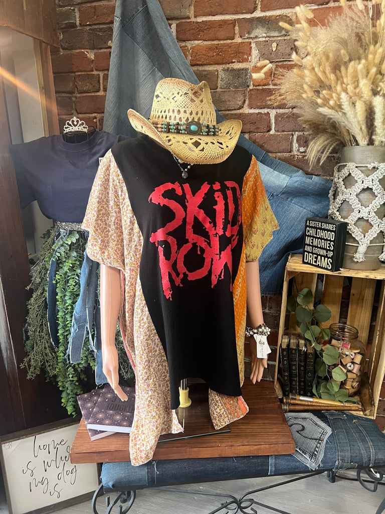 Skid Row upcycled kantha poncho - Main Street Threads