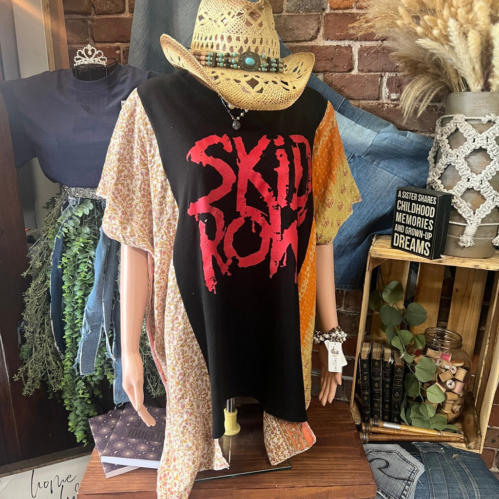 Skid Row upcycled kantha poncho - Main Street Threads