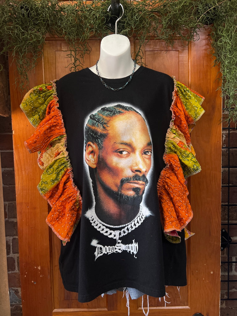 Snoop Dogg ruffle sleeves kantha tee - Main Street Threads