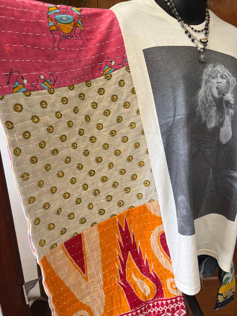 Stevie multi - pattern kantha poncho - Main Street Threads
