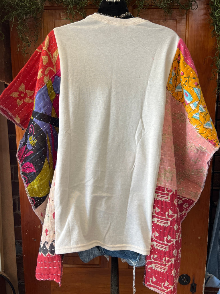 Stevie multi - pattern kantha poncho - Main Street Threads