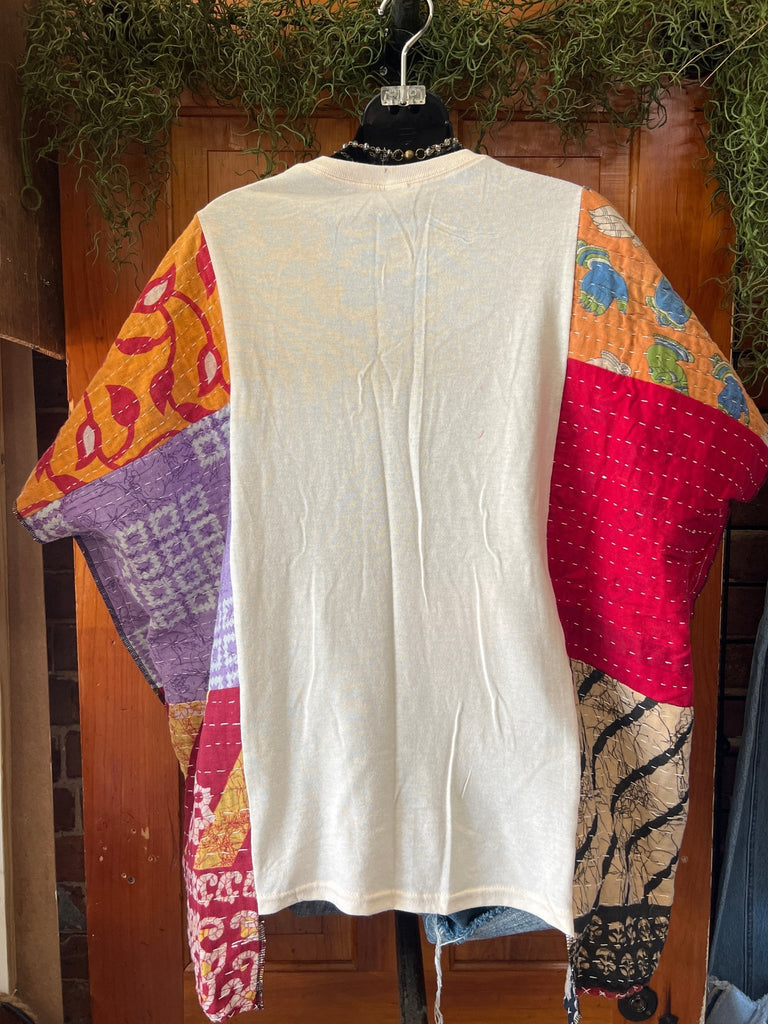 Stevie multi - pattern kantha poncho - Main Street Threads