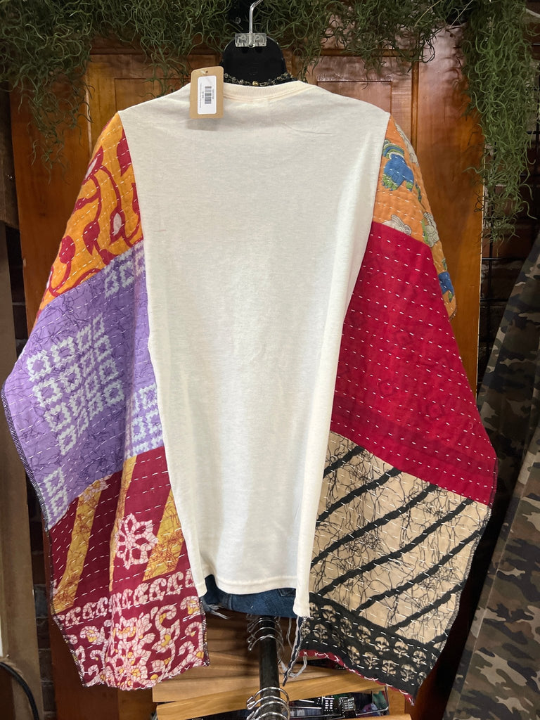Stevie multi - pattern kantha poncho - Main Street Threads