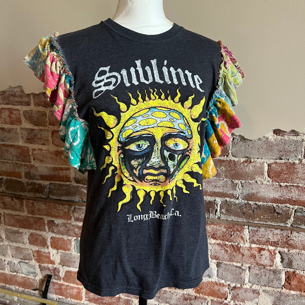 Sublime Concert Kantha ruffle sleeves festival tee - Main Street Threads
