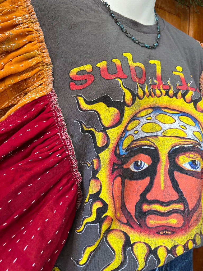 Sublime ruffle sleeves kantha tee - Main Street Threads