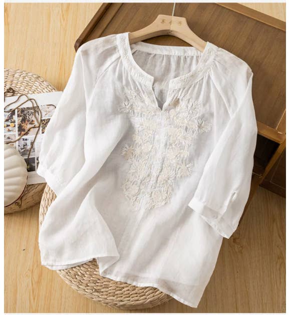 Summer vintage embroidered blouses tops - Main Street Threads