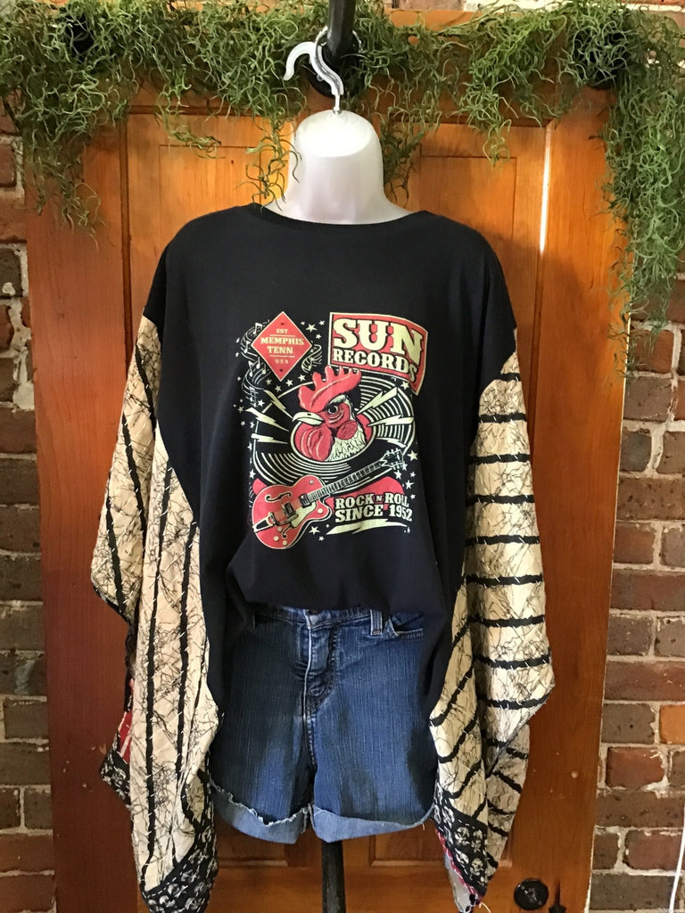 Sun Records kantha poncho - Main Street Threads
